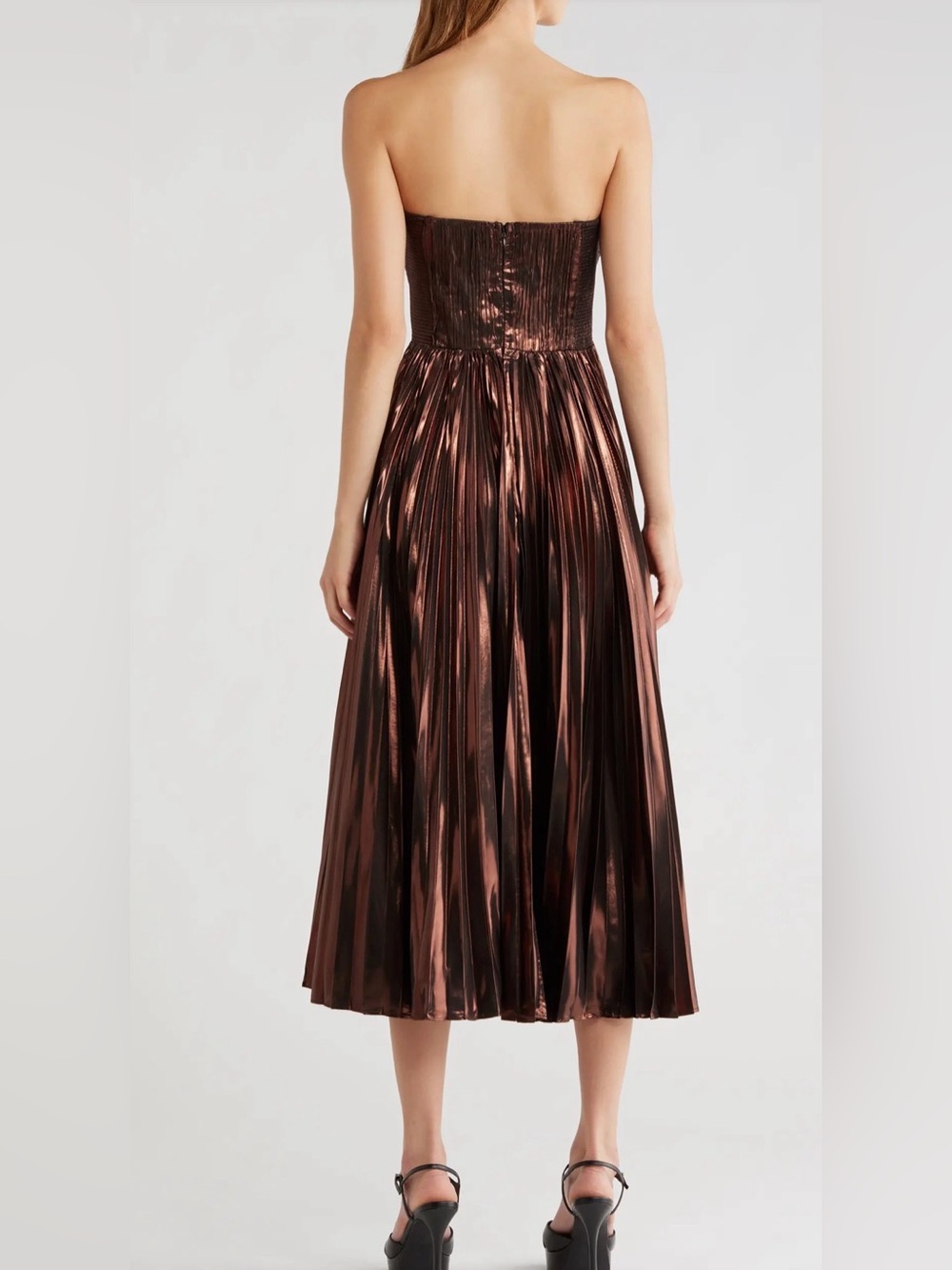 Astr Metallic Copper Ascella Strapless A-Line Dress - Picture 2 of 7